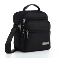 Male bag, 20*10*23 cm, 2 lightning department, 3 n/pocket, black
