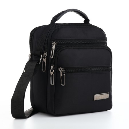 Male bag, 20*10*23 cm, 2 lightning department, 3 n/pocket, black