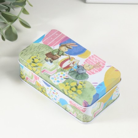 Casket Metal "Easter rabbit" mix 12x7x4 cm-3