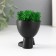 Kashpo concrete mini "Mr. Green" Mizaru with moss black 5.5x6.5x6.5 cm (moss green stabil)