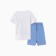 Set for a boy (T -shirt/shorts), white/blue color, height 128 cm
