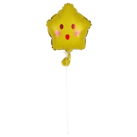 Foil ball 10 "Star Smile", yellow, mix-7