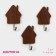 Hooks of self -adhesive deed "wooden houses", 3 pcs, a dark tree color