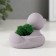Kashpo concrete "duck" 6x8x5.5 cm gray with moss (moss green stabilized)