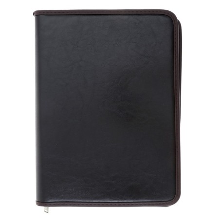 Business, artificial leather, 360 x 260 x 30 mm, with a metallic press, 6D07 "lux", brown-2
