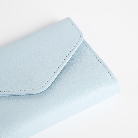 Women's wallet on the button, blue color-2