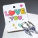 Earrings "Zirconium" Love You, Blue color in silver