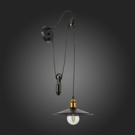 Wall lamp EVOLUCE. Sle120501-01. ESPERAZZA. 1x60 W, E27, 26x50 cm, black color-4
