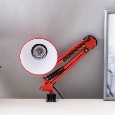 Desktop lamp E27, h = 55 cm, hinged, on the clamp (220V) red Risalux-4