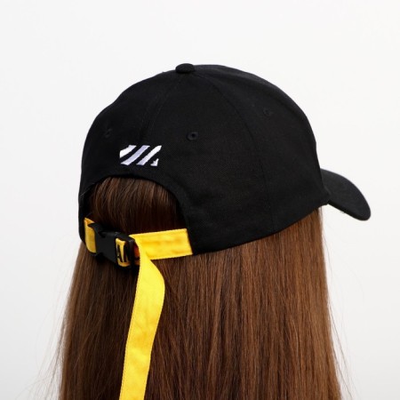 Men's cap with Danger ribbon, black color, rr 56-7