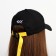 Men's cap with Danger ribbon, black color, rr 56