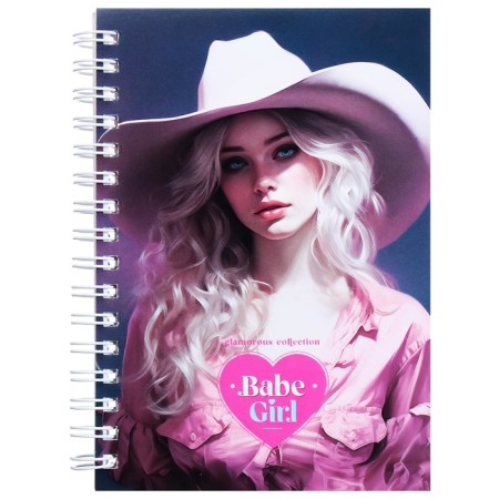 Note book A6, 80 sheets in a cage on the crest Pink Girls, cover Cover Cardboard, Mix-4