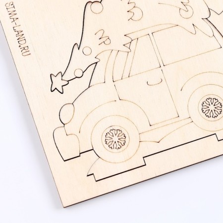 New Year's blanks for creativity. Wood painting "New Year! Machine "-3