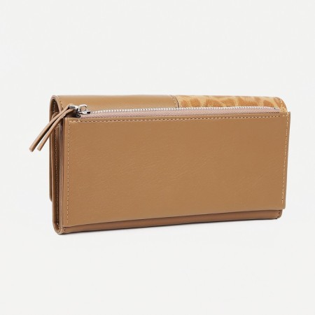 Women's wallet on magnets, beige color-1