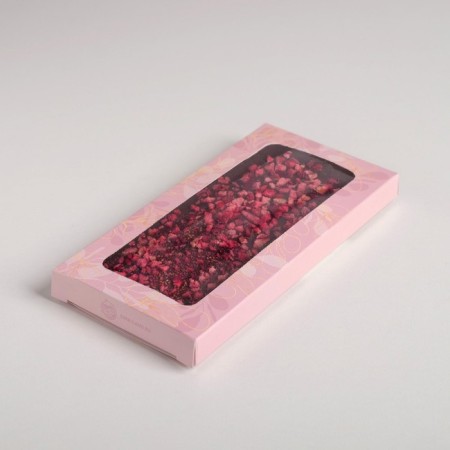 Chocolate box, confectionery packaging, “Rejoice yourself”, with a window, 17.3 x 8.8 x 1.5 cm-1