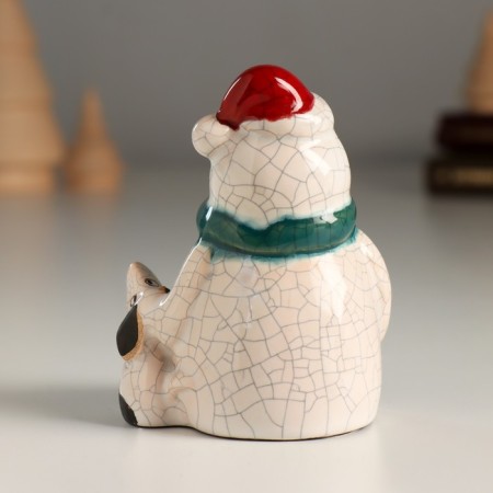 Souvenir ceramics "Snowman and fluffy friend" 5.2x7, x8.7 cm-2