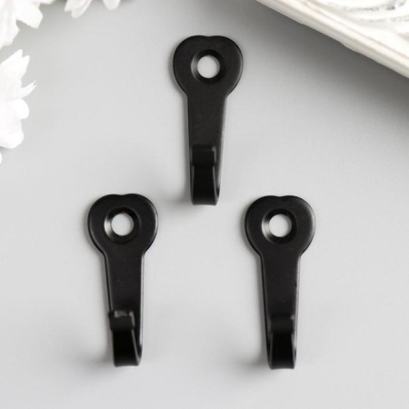 Metal hook "heart" black 4x1.6x0.8 cm-2