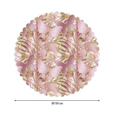 Golden butterflies tablecloth, round, Saten, d = 150 cm