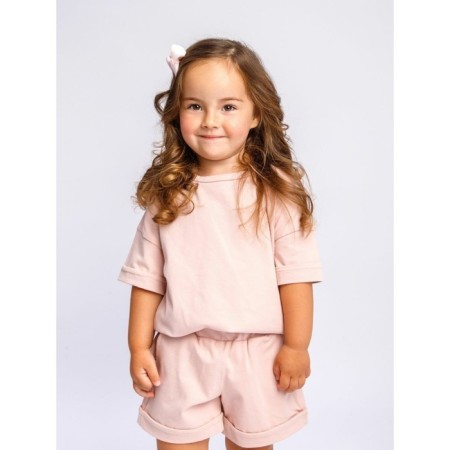 Children's jump (T-shirt, shorts), height 92-98 cm, powder color-2