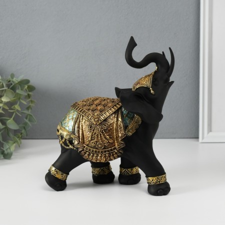 Polystone souvenir "Black Elephant in the Golden Rich Propon" MIX 22x10x18.8 cm-3