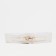 Women's belt, width 6 cm, elastic band, metal buckle, white color