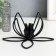 Summary Metal per 1 candle "Lily contours" d-2 cm black 13x13x6.5 cm