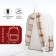 Youth backpack from textiles, 3 pockets, white/beige color
