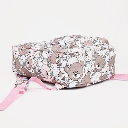 School backpack on lightning from textiles, external pocket, pink color-4