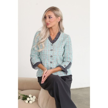 Female jacket, size 46, green color-6