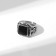 Male "ring" line line, black color in silver, 20 size
