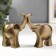 Souvenir Polystone "Two African Elephants" Bronze (set 2 pcs) 10.5x15x3.5 cm