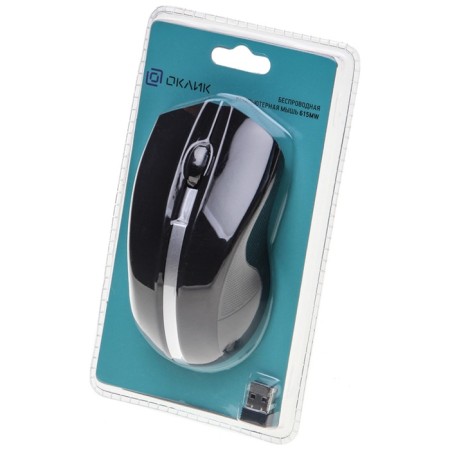 Mouse Oklick 615MW Black/Optical silver (1000dpi) wireless USB (2but)-4