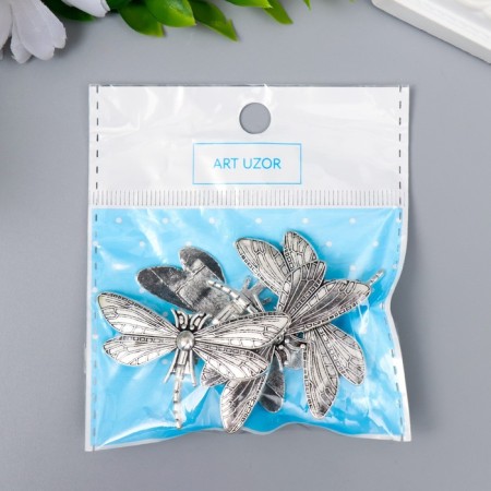 Busina for creativity Metal "Dragonfly" silver G625B313 3.1x4.8 cm-3