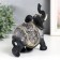 Polystone souvenir "Elephant in a silver blanket with flowers" 18.5x7x16 cm