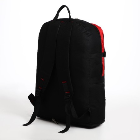 Tourist backpack on lightning, 5 outer pockets, black/red color-1