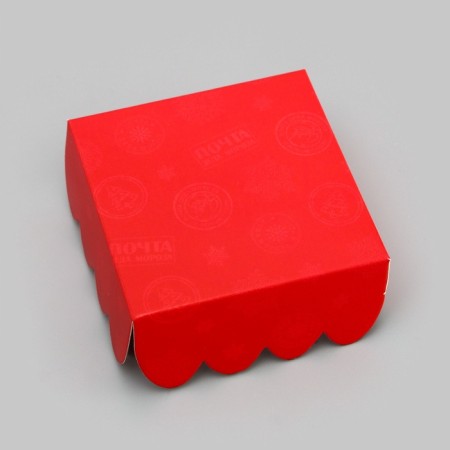 Cookie box, confectionery packaging, "New Year's Post", 7 x 7 x 3 cm, New Year-2