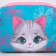 Children's bag for a girl "Gray cat" from eco-leather, on a strap, 15x12x3 cm