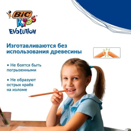 Pencils 12 flowers BIC Kids Evolution Ecolutions, children's, shock -resistant, plastic-3