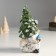 Polystone souvenir "Santa Claus in a cap-flap, with a birdhouse and a bird" 9x8x19.5 cm