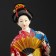 Collector doll "Geisha in a silk kimono with fan" 40 cm