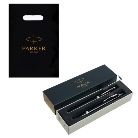 Set Parker IM Core FK221 Black CT, feathery handle, ballpoint handle, gift box, in a gift bag