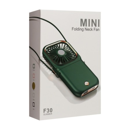 Portable F30 fan, Power Bank 3000 mAh, 3 modes, USB, folding, blue-11