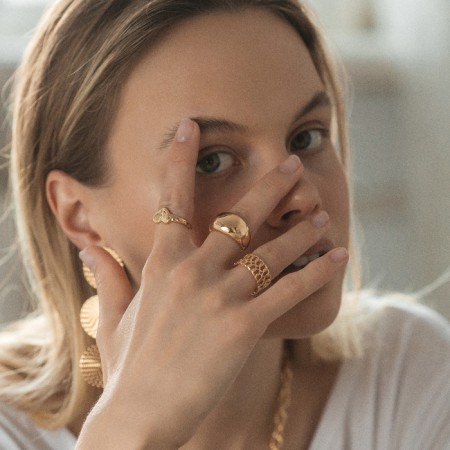 Ring "mood" broken heart, color gold, dimensionless-3
