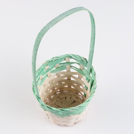 Wicker basket 13x9.5/28 cm, green, bamboo-2