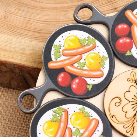 Hot "pan" stand, 20x20 cm, mix of wood-1