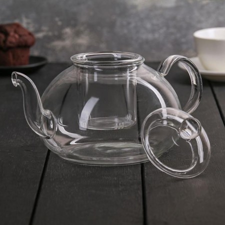 Hot teapot with glass sieve, 1 liter-7