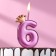 Candle for the Crown cake, number "6", 5.5 cm, on a skewer