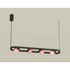 A set of suspended rotary lamp with composite crystal Ambrella Light, Traditional Diy, XB9164201, 4XGX53, Black Sand, Pink