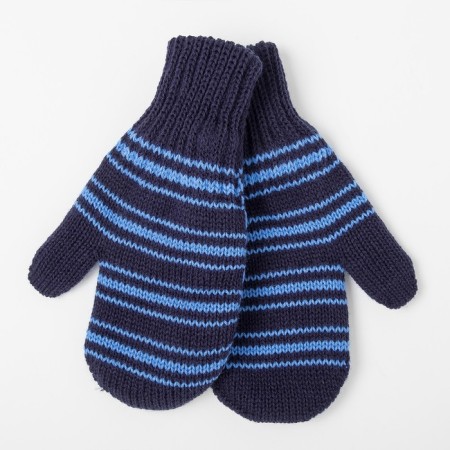 Mittens for the boy double, blue/blue, size 14