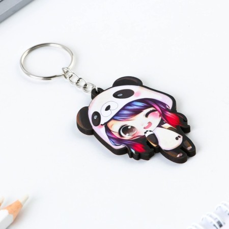 Key keychain wooden anime "Panda"-2